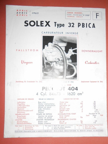 Carburateur solex pbic a - pbic,